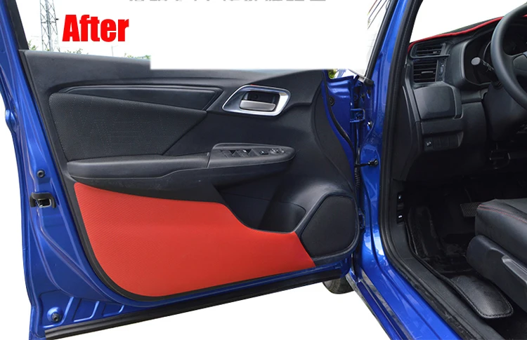 Для Honda Fit Jazz GK5- углеродное волокно наклейка для двери автомобиля анти-kick Pad наклейка защита двери боковой край пленка стиль C604