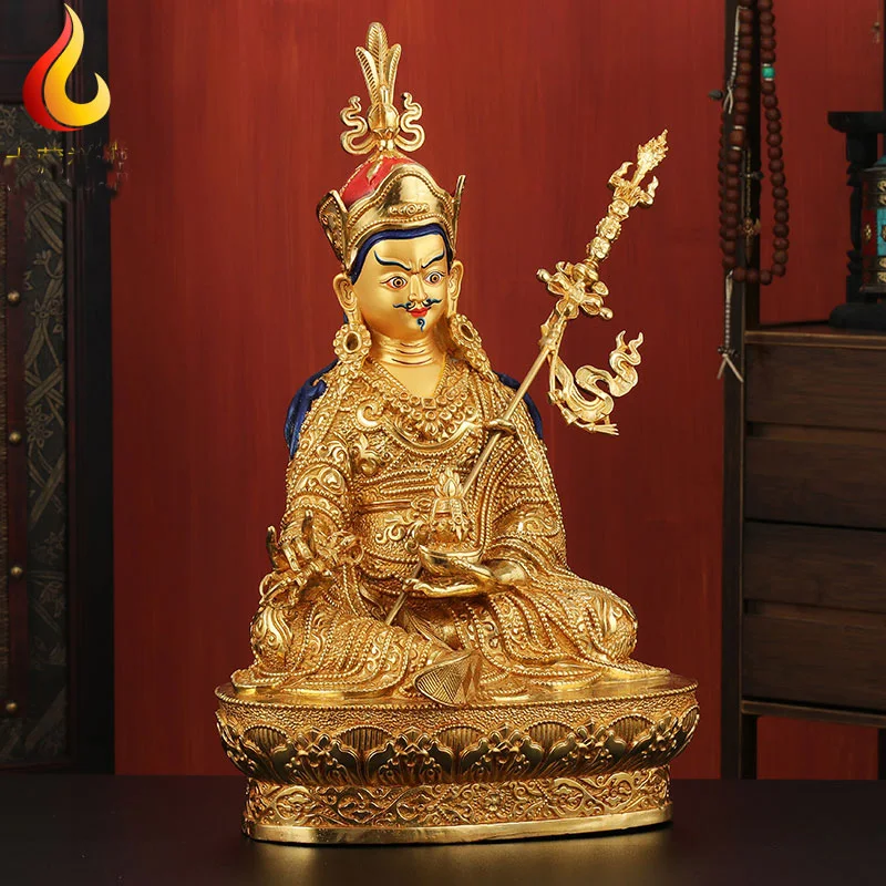

LARGE Huge 50CM HOME Hall efficacious Protection Talisman Tibetan GOLD Guru Padmasambhava Buddha Buddhist brass statue