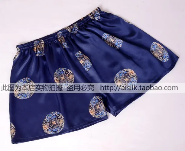 

Plus size silk beach silk panties male silk shorts trunk su216