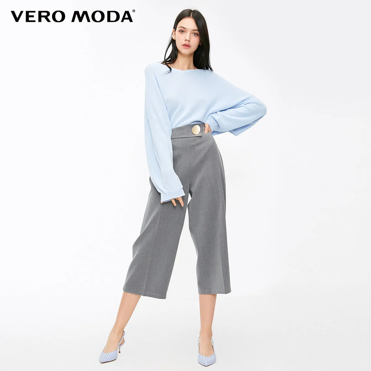 Vero Moda новые женские свободные декоративные пуговицы широкие брюки Капри | 31836J521