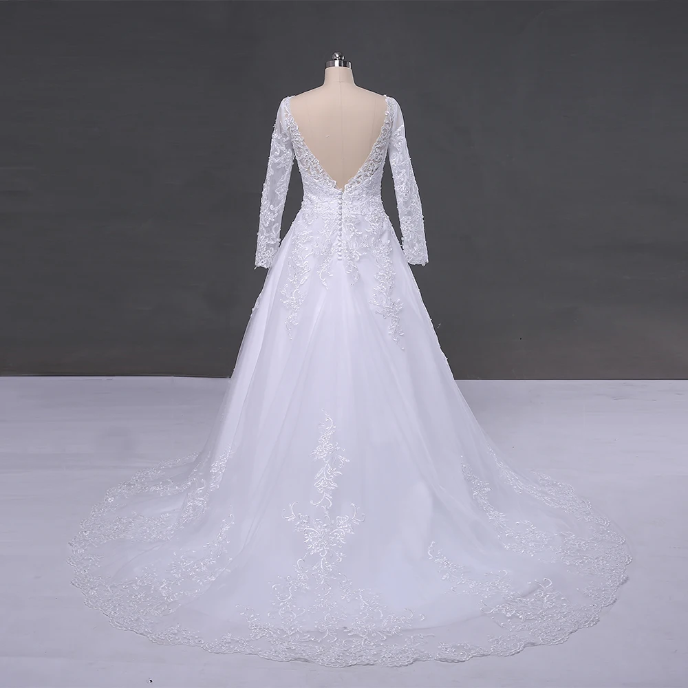 Vestido De Noivas 2018 белое кружевное платье невесты винтажные кружевные свадебные