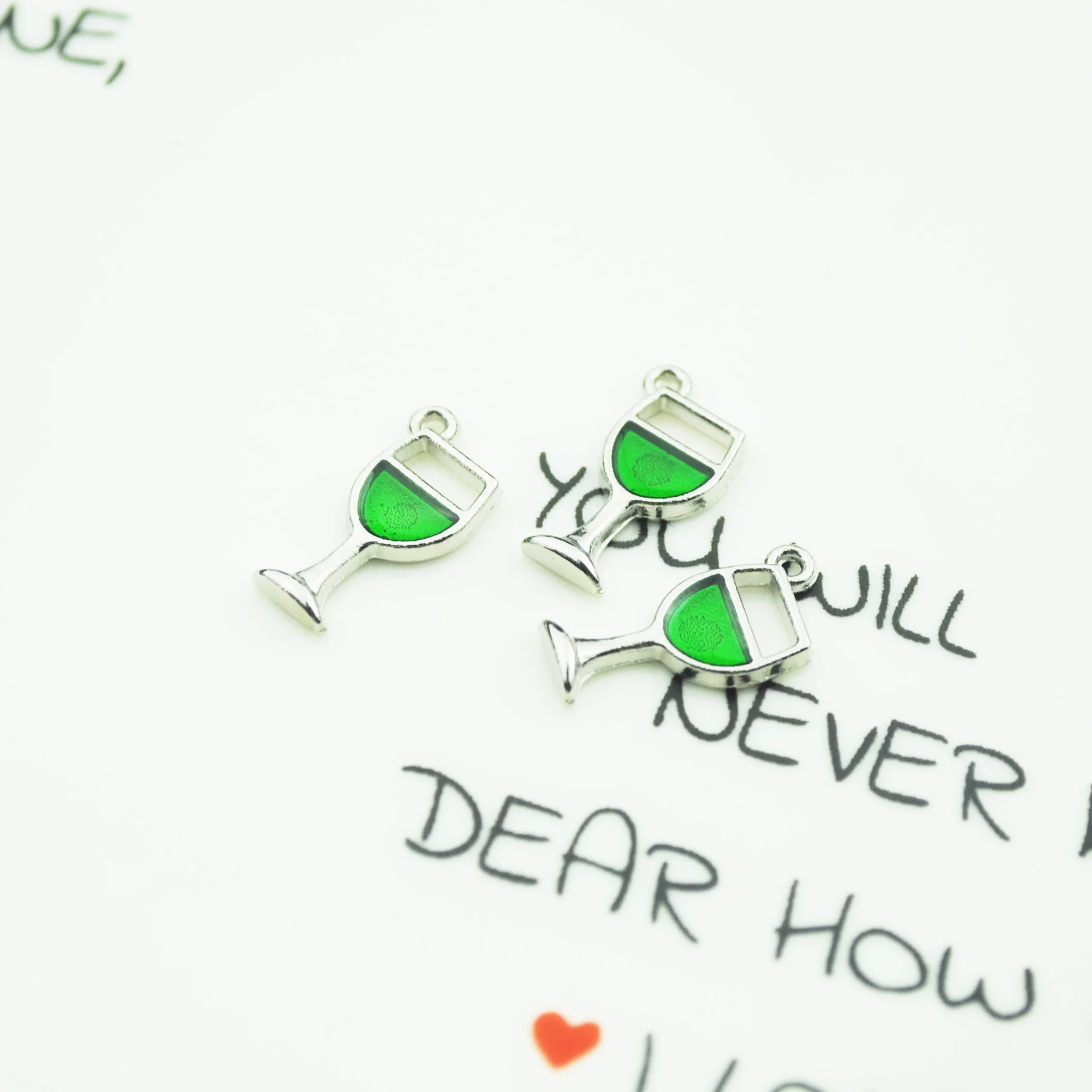 

10pcs/lot 9*18mm Colorful Enamel Wine In Glass Enamel Charm Zinc Alloy Little Pendant Charm DIY Cute Earring Jewelry