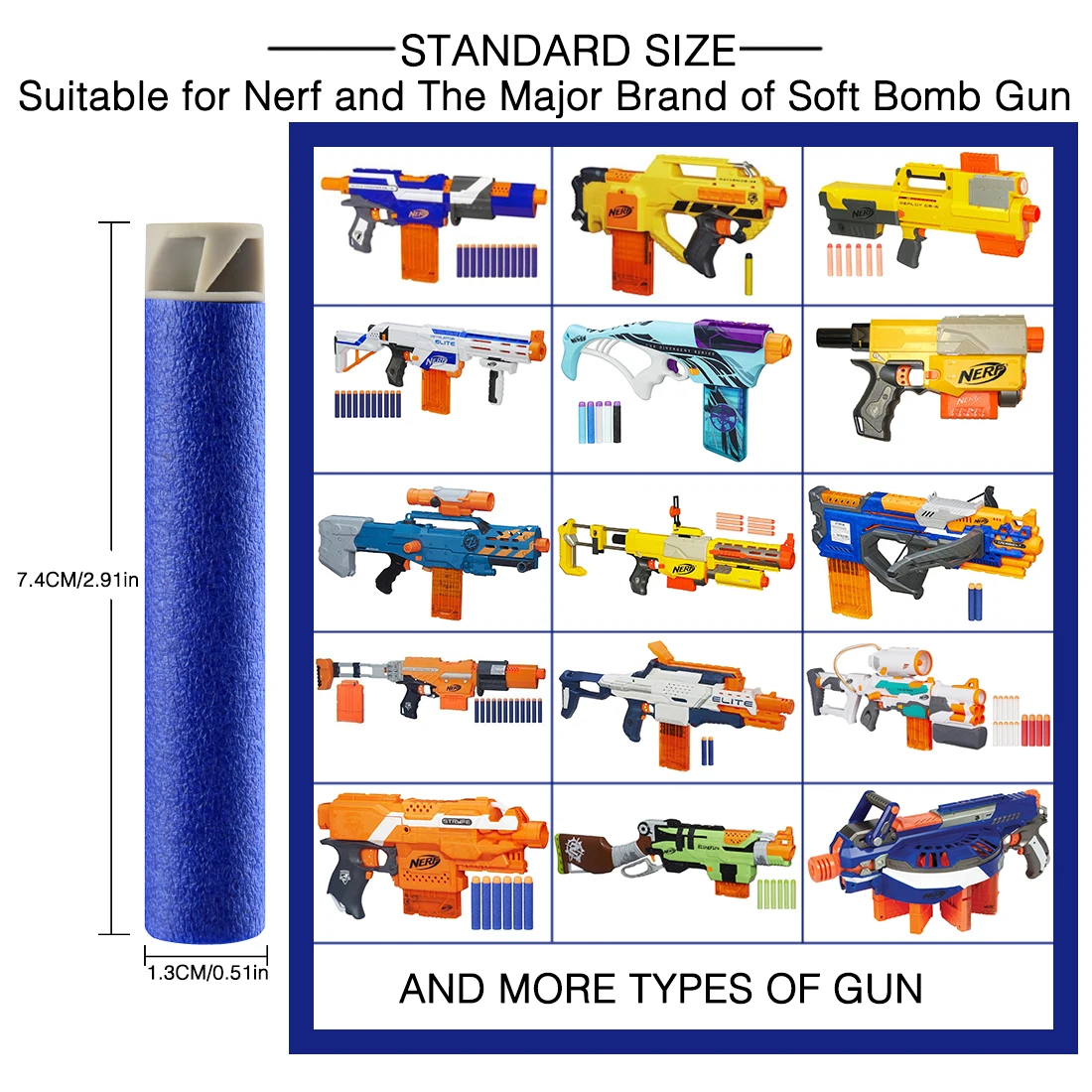 300 шт. для Nerf пулями мягкими дырочку головы 7 4 см заправка игрушка дартс оружейные