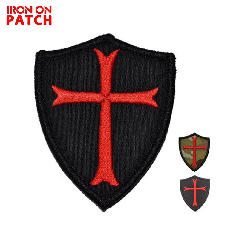 

Knights Templar Cross Military Patch DIY Emblem Badge For Clothing Backpack Combat High Quality Embroidered Patches