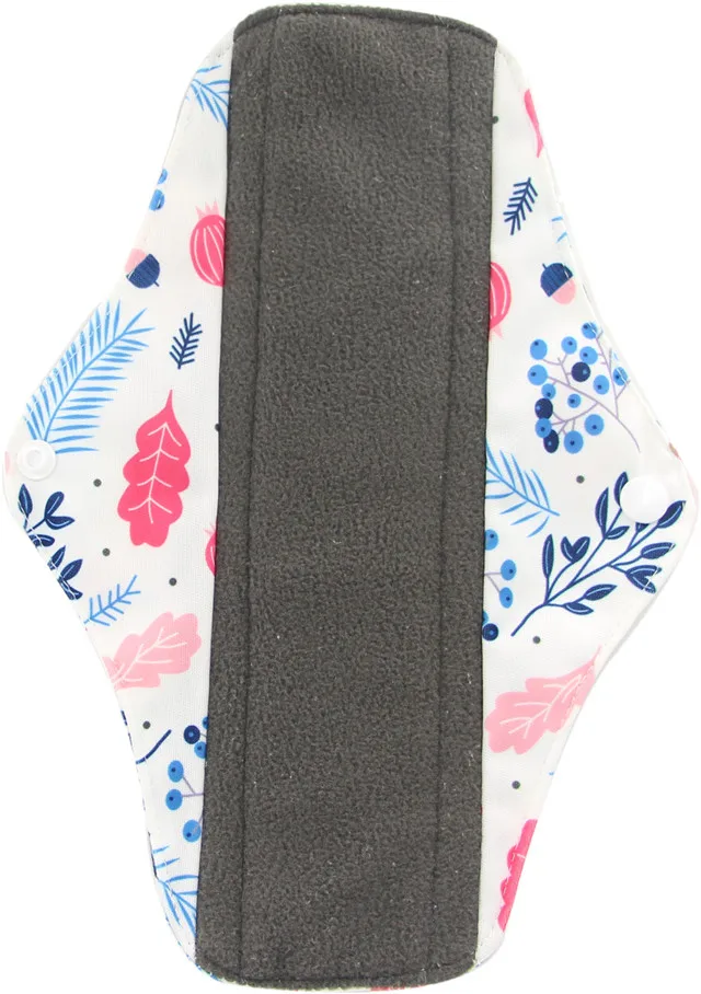 24 Washable Women Sanitary Pad Menstrual Napkins Pads Bamboo Charcoal Day Pad Flamingo Print Women Menstrual Feminine Pad Size M - Цвет: 24