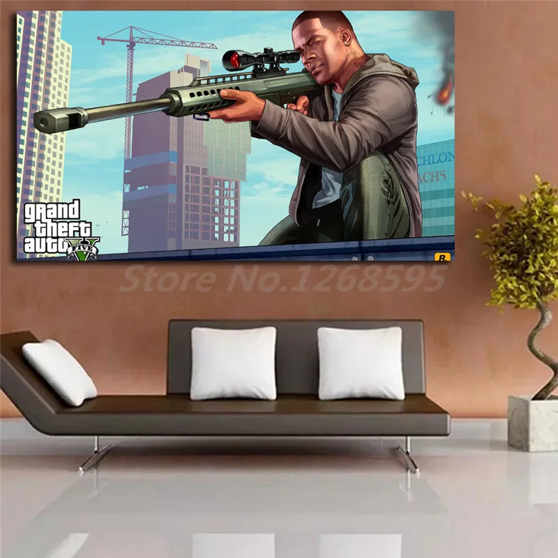 Фрэнклин Клинтон Gta 5 обои HD Холст Плакаты принты настенная живопись декоративная