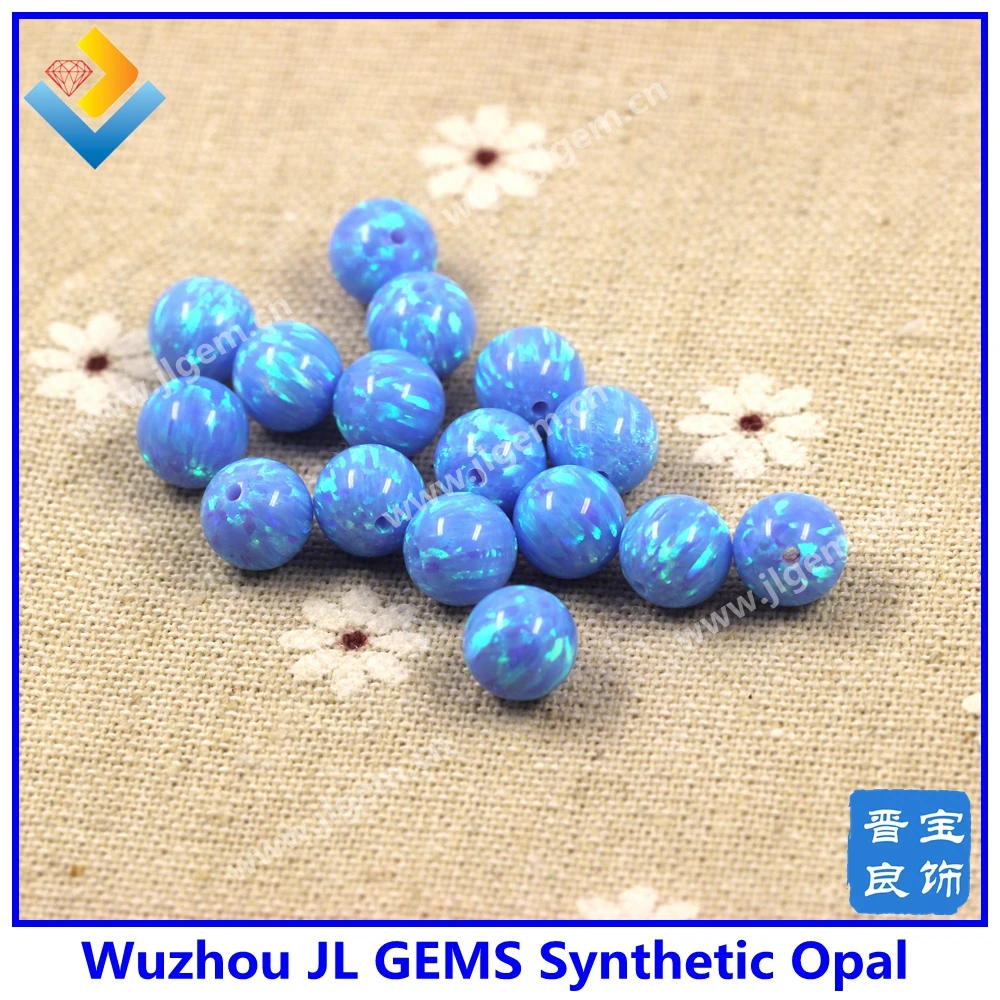 

(50pcs/bag) Free Shipping 3-6mm Synthetic Light Baby Blue Opal Bead/beads Hot Sale Full Drilled Round Ball Opal Beads Opal Stone