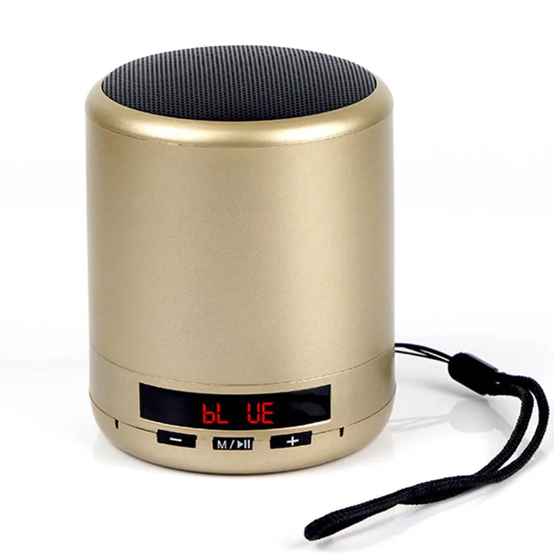 Мини Bluetooth динамик Портативный беспроводной колонки бас звук стерео сабвуфер FM радио громкой связи TF карта USB MP3 плеер для телефона - Цвет: Золотой