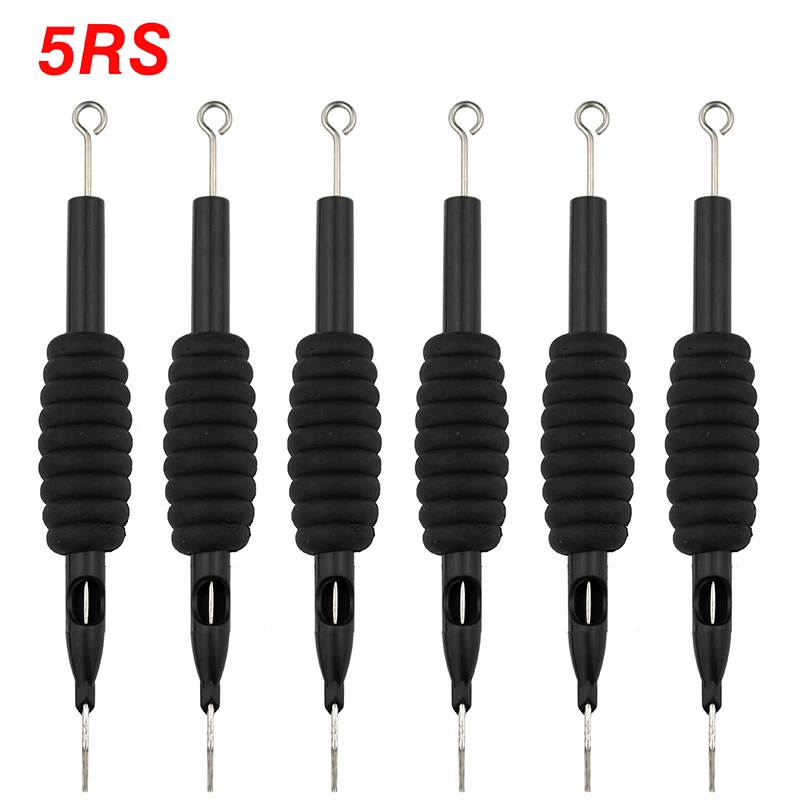 OPHIR 6PCS/Lot Sterile Disposable 5RSTattoo Nozzle Needle Tips and Tube 3/4 Grip_TA110(5RS)-6x