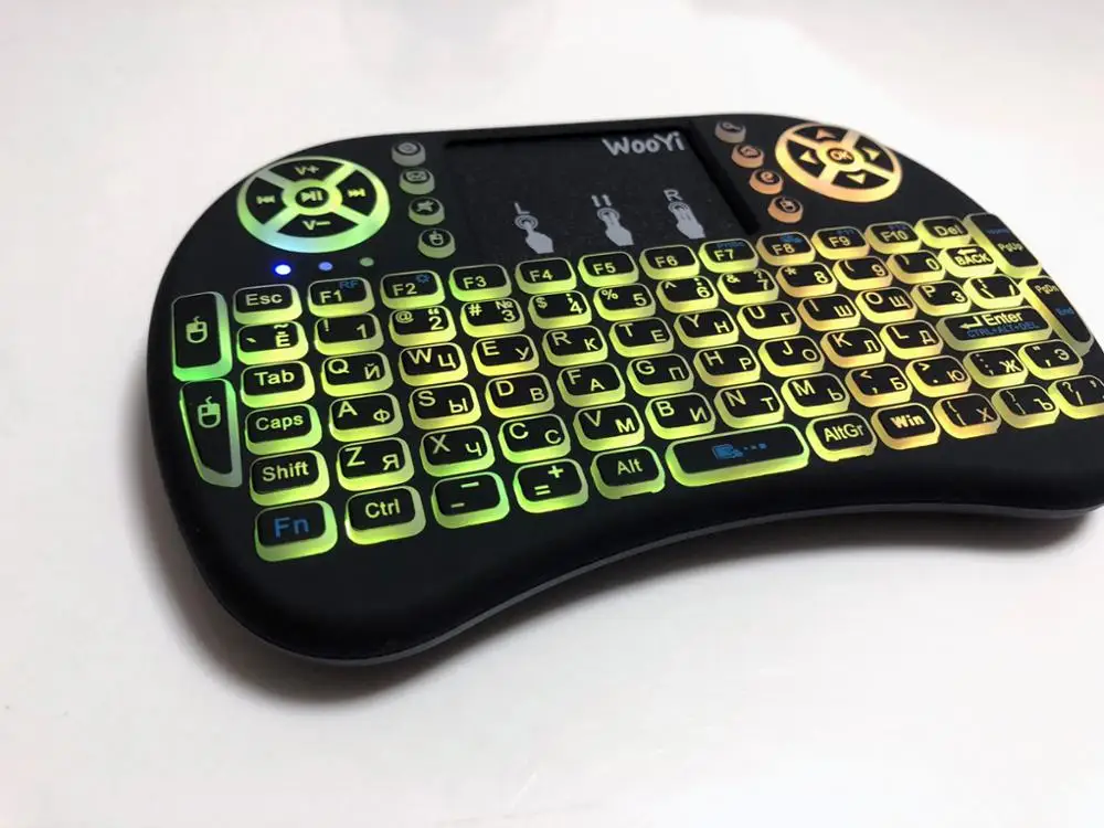 7 цветов с подсветкой Мини i8 Беспроводная клавиатура air mouse 2,4 ГГц русские буквы пульт дистанционного управления тачпад для Android TV Box Notebook