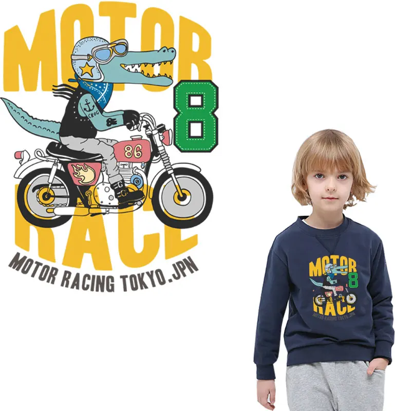 

motorcycle crocodile iron on patches for clothing stickers on clothes transfert thermocollants t-shirt diy patch vetement parch