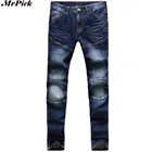 2017 Модные мужские 3D джинсы дизайнерские модные байкерские Стрейчевые джинсы в стиле хип-хоп для мужчин Y2035