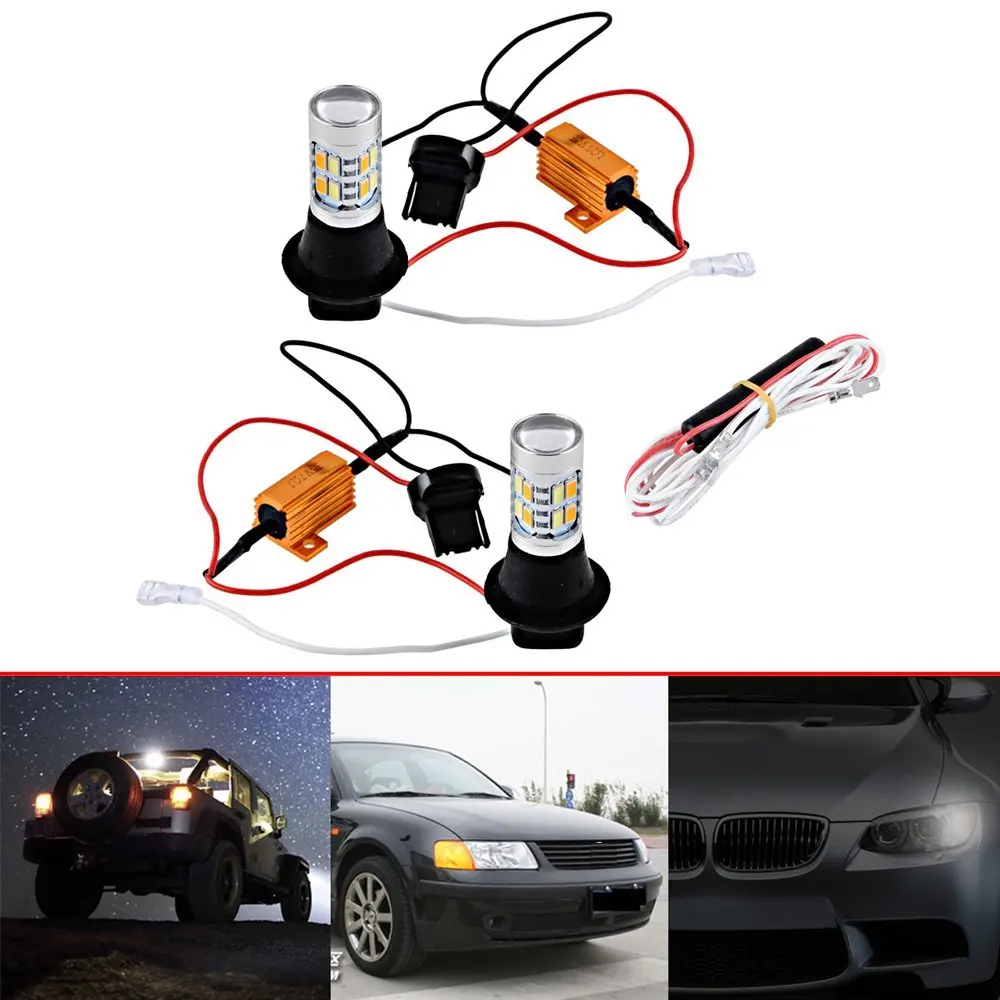 30 Вт белый/янтарный Switchback 7440 7441 7443 7444 T20 22SMD Samsung чип светодиодный проектор 360