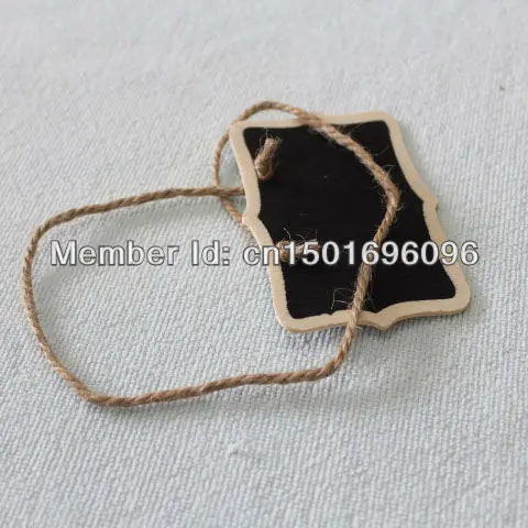 100 шт. натурального дерева мини мел доска с веревкой для деревенский Свадебная