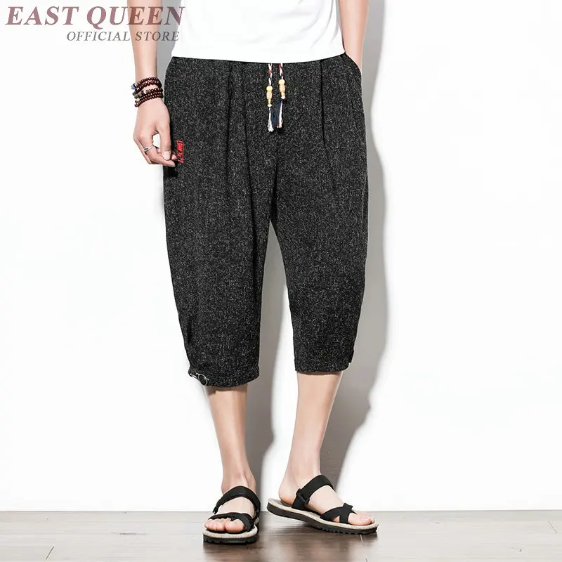 Укороченные брюки для мужчин традиционная китайская одежда повседневные