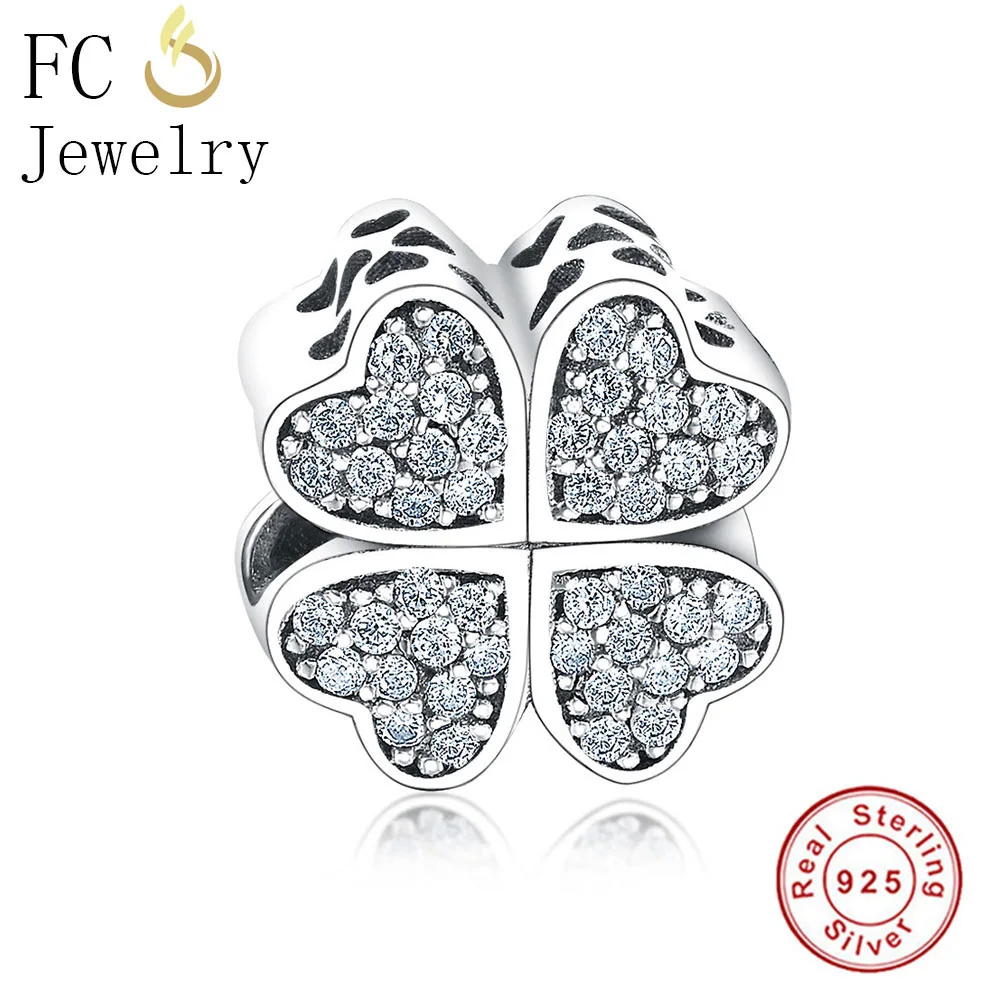 FCJ0614 FC ювелирные изделия подходят к оригиналу Pandora талисманы браслеты Berloque 925 пробы серебро сглаза кубический цирконий бусины свисающие подарки - Цвет: FCJ0614