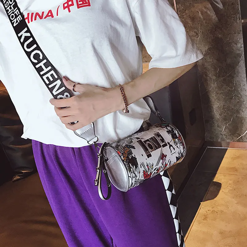 Простая Персонализированная цилиндрическая сумка 2019 с мультяшным принтом