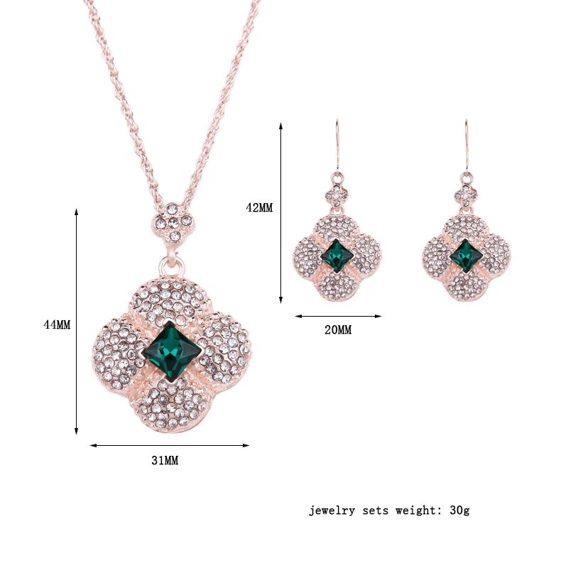 Комплект из колье и серёг с австрийским кристаллом | Украшения аксессуары