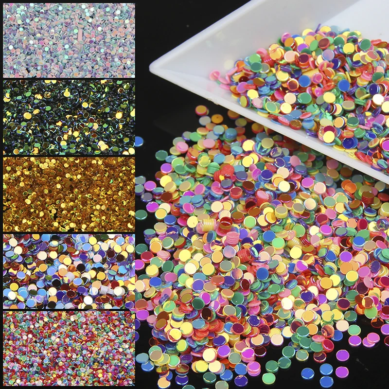 10 г/шт. цветной Круглый УФ-гель акриловый блеск для ногтей пудра 3D дизайн