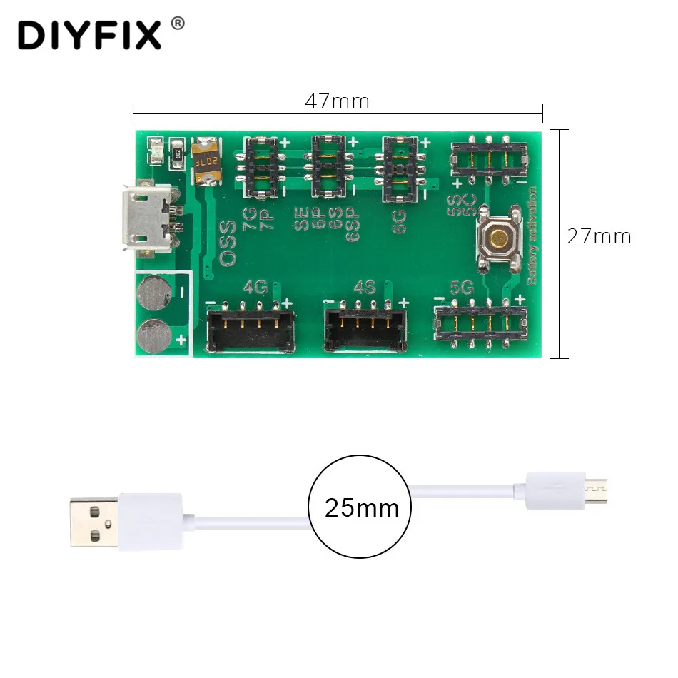 Плата для зарядки аккумулятора DIYFIX iPhone 7 Plus 6s 6 5SE 5s 5 4s 4 с бесплатным USB-кабелем |