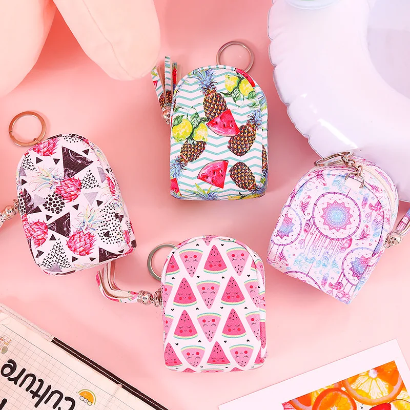 

12pc/lot Cute color schoolbag wallet / nice mini Purse /small storage coin bag / multi-function key bag