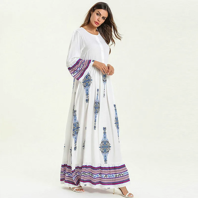 Vestidos мусульманское Длинное Макси платье Abaya Caftan Marocain Турецкий Арабский Кафтан