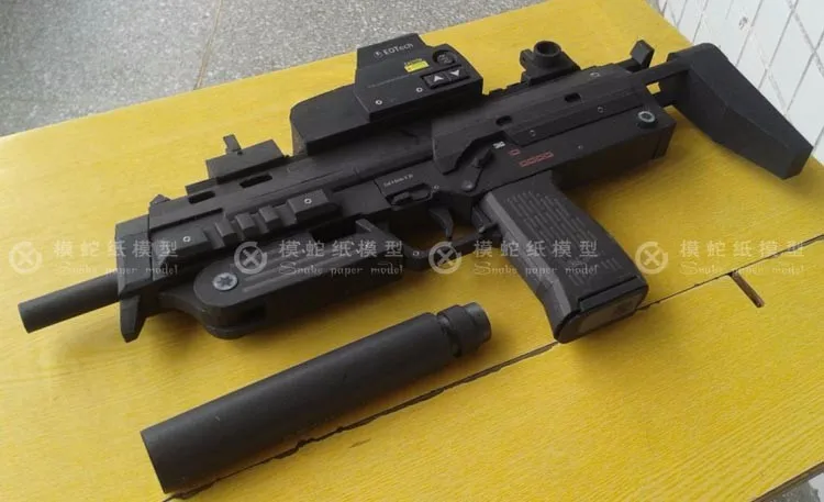 3D бумажная модель MP7A1 Штурмовая винтовка пистолет 1: 1 масштаб DIY бумажное изделие ручнйо работы игрушка