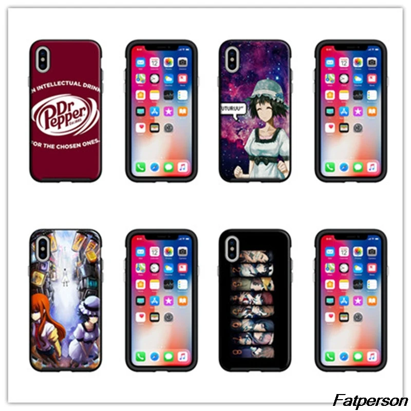 Steins Gate черный мягкий силиконовый чехол для телефона из ТПУ Apple iPhone X10 8plus 7 7plus 6 6splus 5