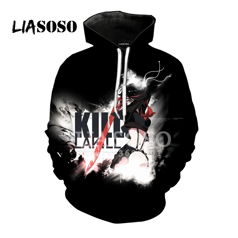 LIASOSO/толстовки с капюшоном 3D принтом для женщин и мужчин аниме Kill la Kawaii толстовки