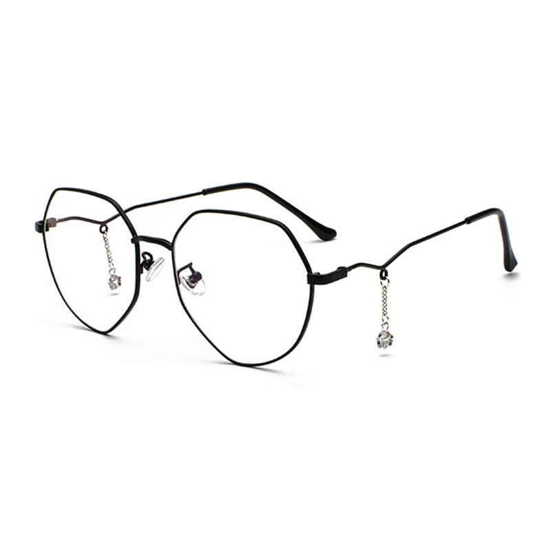 Модные шестигранные очки в оправе для компьютера женские роскошные прозрачные