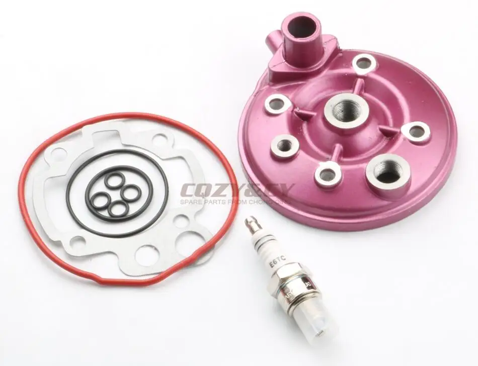 combination 90cc Головка блока цилиндров двигателя и E6TC Свеча зажигания и комплект прокладок головки блока цилиндров для RIEJU MRX 50 RR50 RS шип 2 50 AM6 49 мм 2T - Цвет: combination