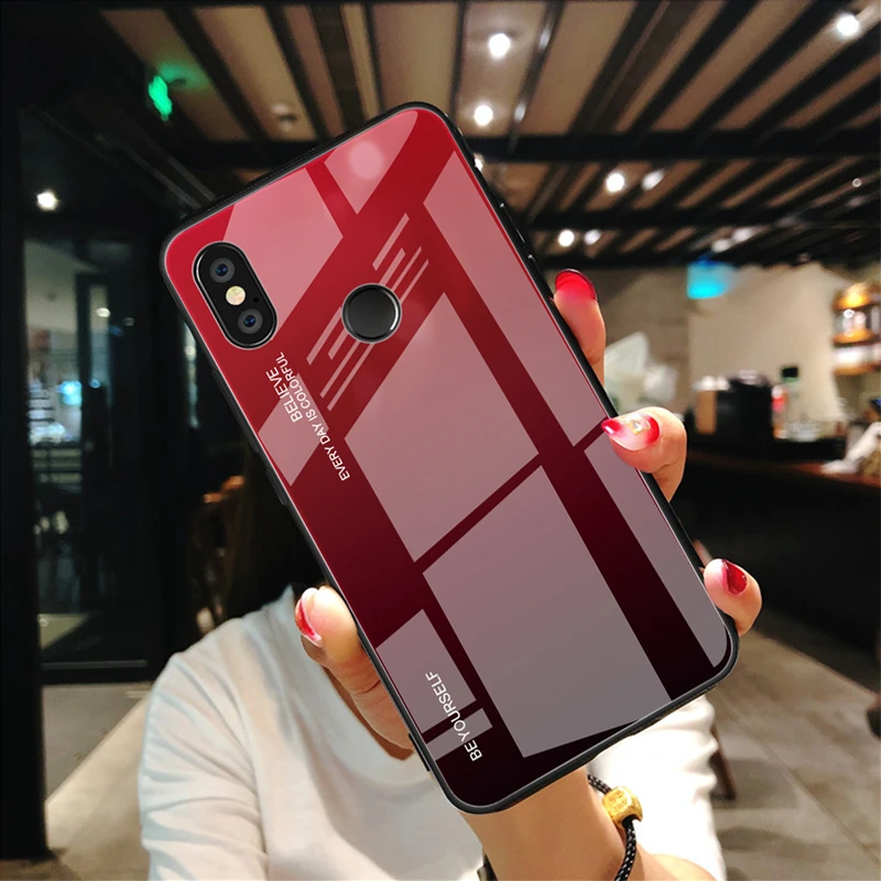 Для Xiaomi Redmi Note 5 7 6 Pro 6A градиентный чехол из закаленного стекла для Xiaomi A2 Lite A1 9 Mi8 Mi6X Mi9 SE F1 Aurora чехол s