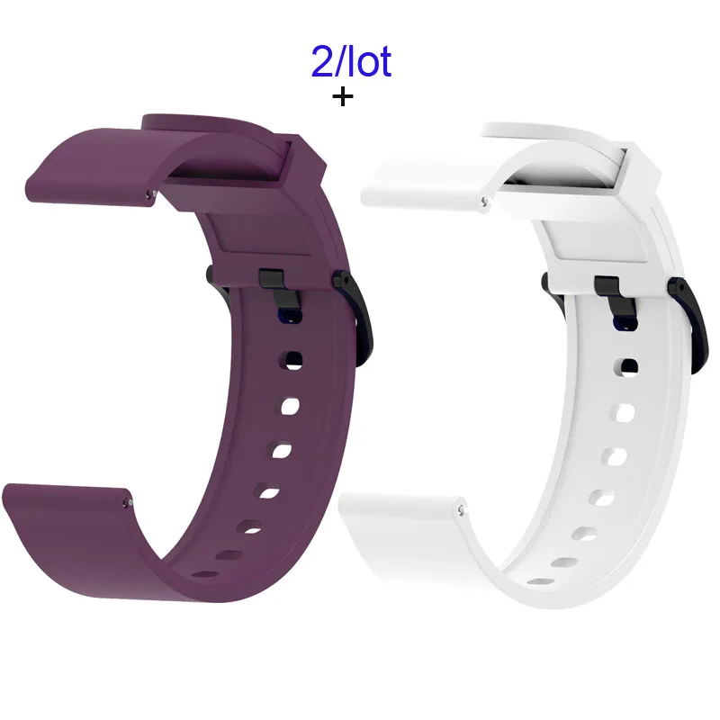 Purple-White Для Xiaomi Amazfit GTS браслет Amazfit Bip ремешок для часов Amazfit GTR 42 мм силиконовый ремешок для часов - Цвет: Purple-White