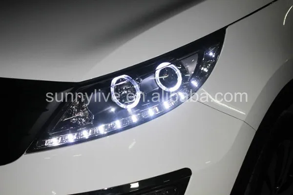 Светодиодный головной фонарь angel eyes для KIA Sportage R 2011 V1 type LD