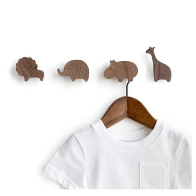 Modern Creative Animal Solid wood hanger Hooks Walls Wraps Coat Racks Hooks Living Room Wall Hanging Hanger Decorations