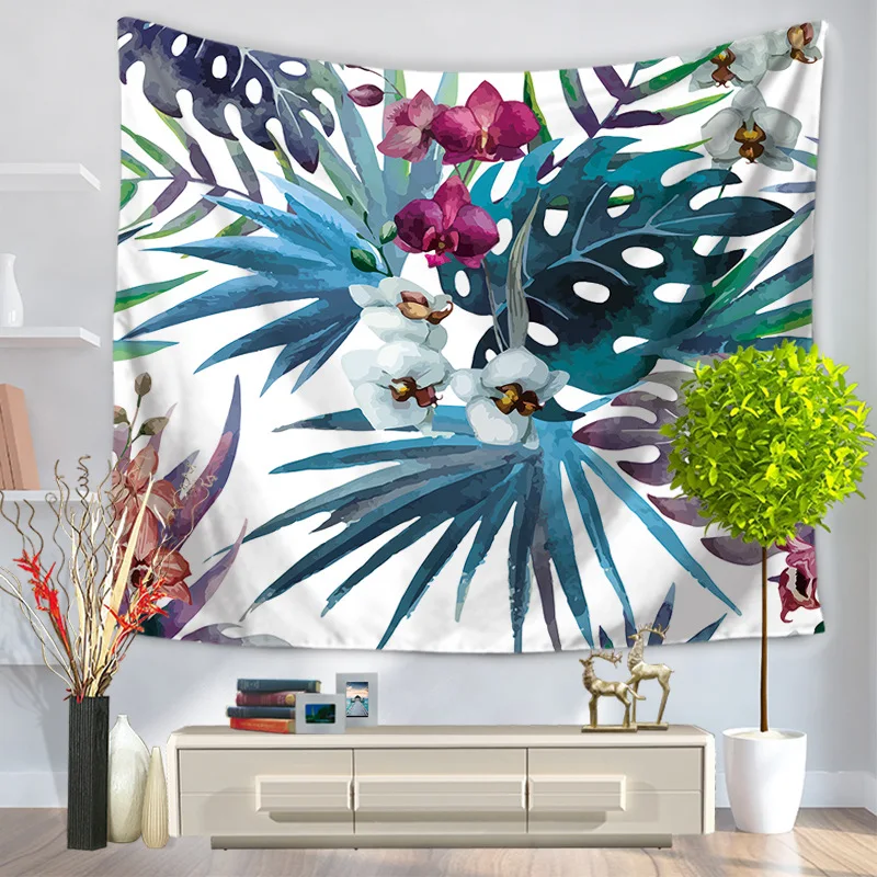 Green Plant Tapestry Wall Decor Mandala mandala Blanket tapestries Home toallas playa arazzo da parete | Дом и сад