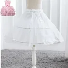 Белая юбка-пачка для девочек, детские юбки-американки для торжественных мероприятий с цветочным узором для девочек, 2 обруча, кринолиновые юбки для маленьких девочек детский подъюбник
