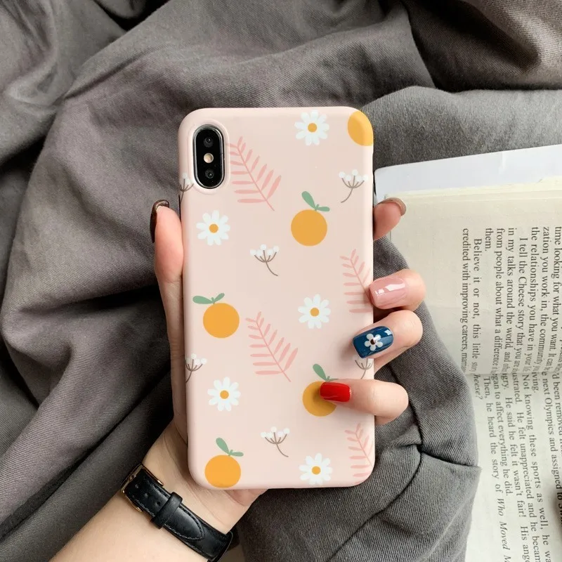 Летний чехол для телефона с свежим цветком iphone 7 8 X Xr Xs Max матовый стильный