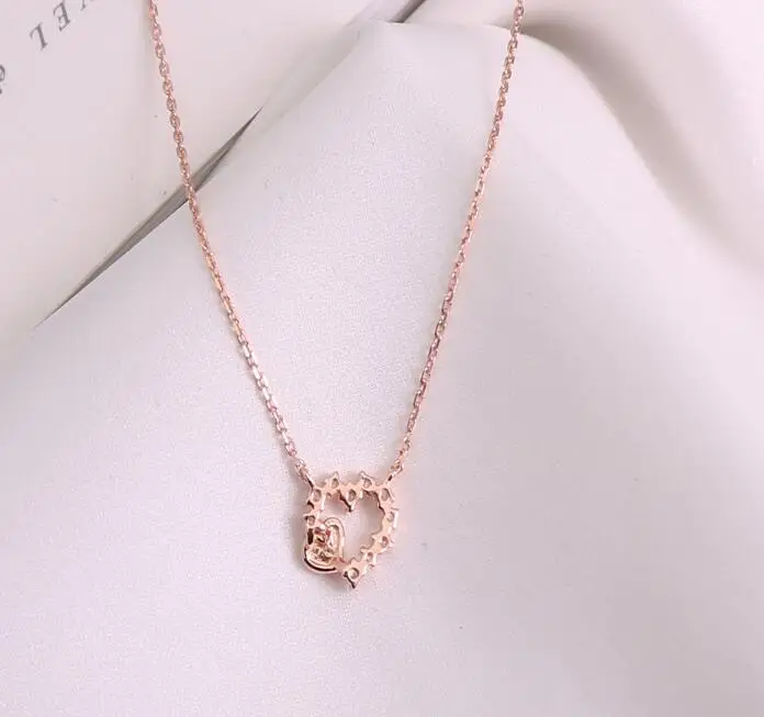 Серебряное ожерелье WANG select Женская цепочка до ключицы кулон в форме сердца новые