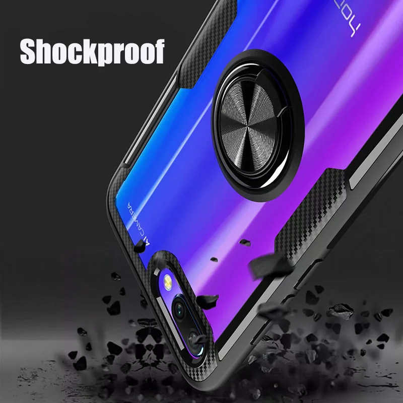 Чехол с кольцом на палец для Huawei Honor 10 7X Play, ТПУ бампер, автомобильный Магнитный акриловый чехол, жесткий чехол из поликарбоната для Honor 7X10, чехол