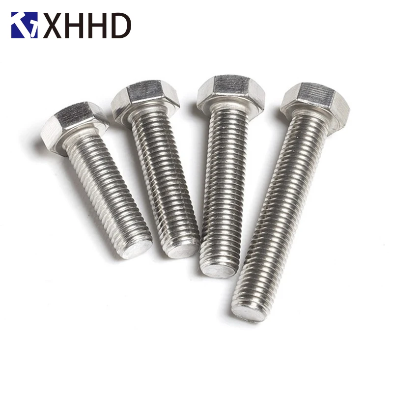 DIN933 Hex болты с плоской головкой нить метрический шестигранный крепежные винты 304