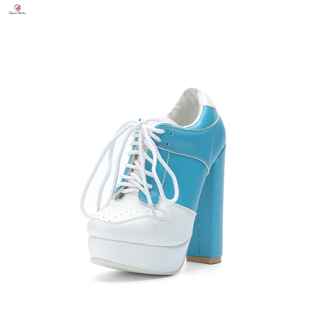 

Original Intention Stylish Mix Colors Women Ankle Boots High Heels Sexy Platform Lace-up Winter Boots Shoes Woman US Size 4-10.5