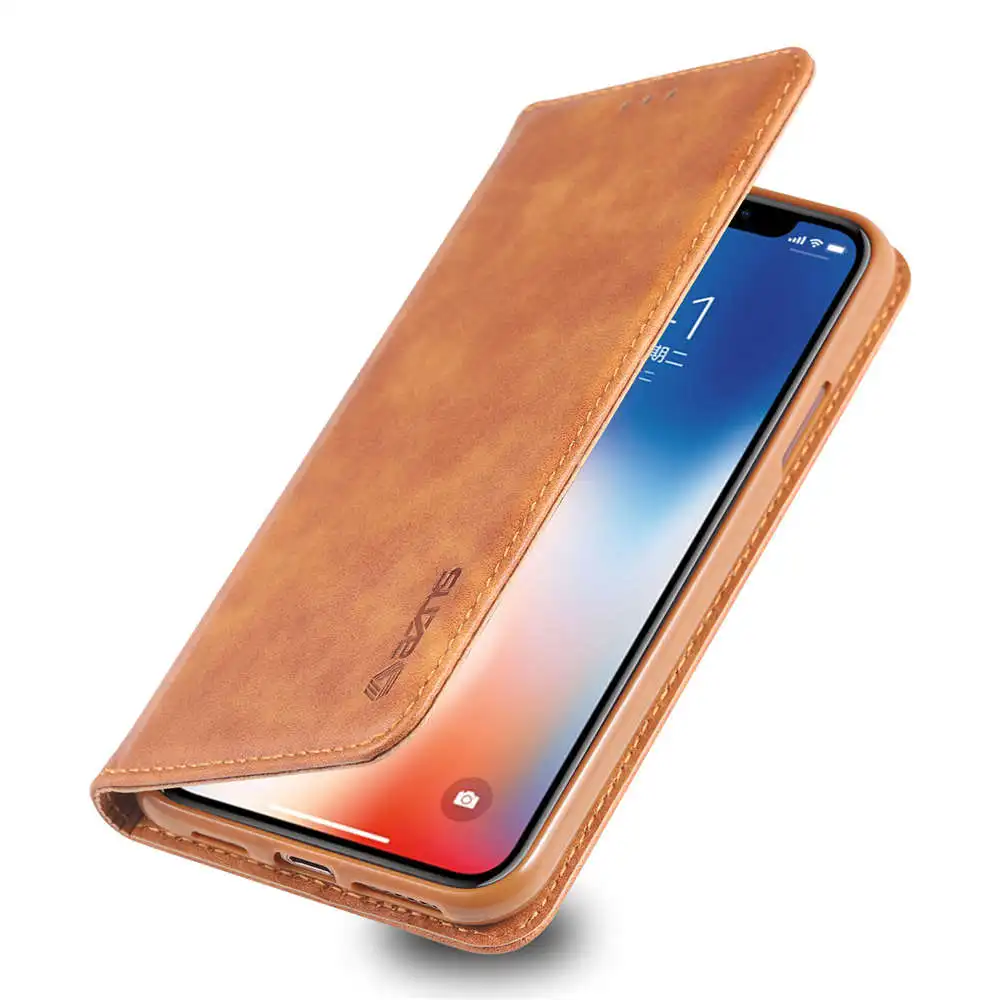 Ретро Магнитный флип чехол для iPhone X Xr Xs Max IPHONE XS MAX кожаный бумажник с подставкой