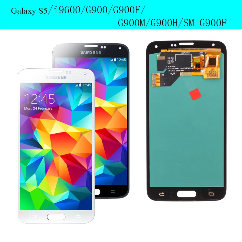OLED качество 5 7 ''lcd для SAMSUNG Galaxy S5 lcd сенсорный экран i9600 G900 G900F G900M G900H SM G900F|Экраны