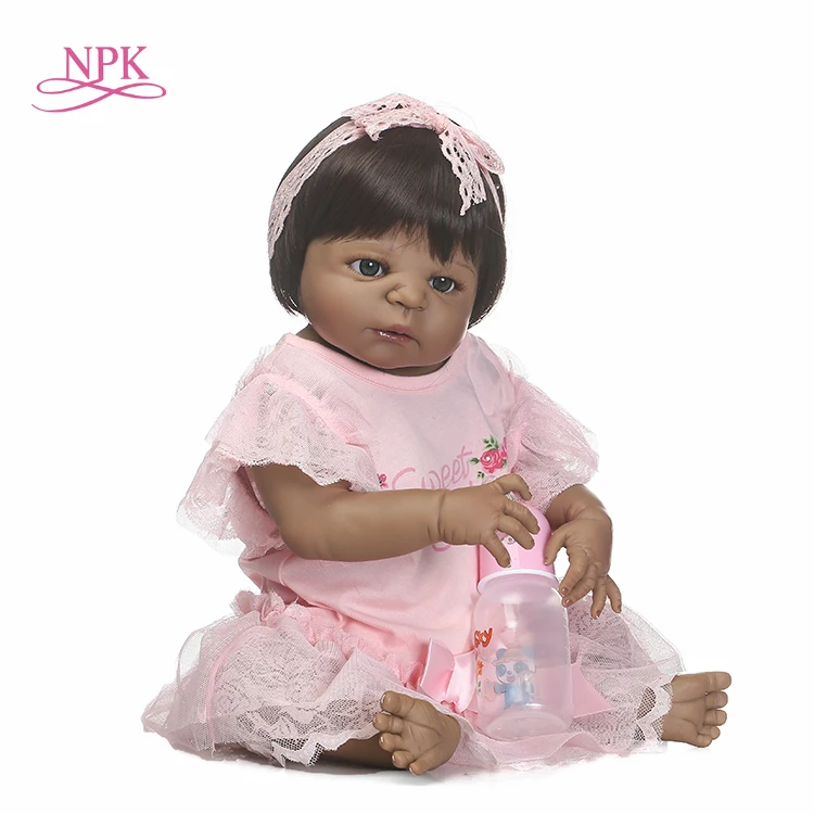 NPK Кукла reborn black girl бесплатная доставка кукла с виниловым телом для девочек лучшие