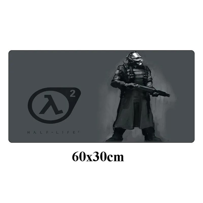 Серый 60x30 см Half-life 2 большой коврик для мыши XXL компьютерный скоростной геймер игровой коврик для мыши Блокировка резиновая прокладка большая клавиатура стол коврик для мыши - Цвет: Серый