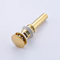 polished gold finish brass pop up drain vessel basin sink strainers with overflow kd827