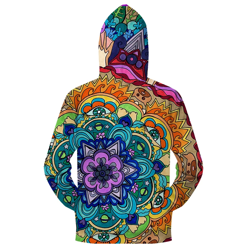 Мужская толстовка на молнии Microcosm Mandala от Rachel RosenkoetterArt с 3D рисунком спортивный