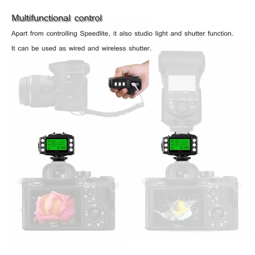 Pixel KING PRO Беспроводной TTL триггер для вспышки 1/8000S ЖК экран Sony Mi Shoe DSLR камер A7 A7R A7RII