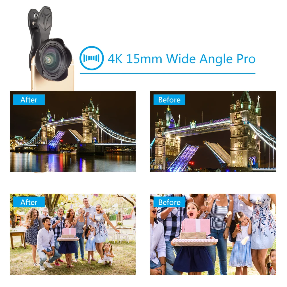 APEXEL 15 мм 0 5X4 k широкоугольный объектив с блендой для объектива Универсальный